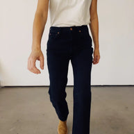 Hey Gang High Rise Straight Jeans in Washed Black
