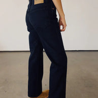 Hey Gang High Rise Straight Jeans in Washed Black