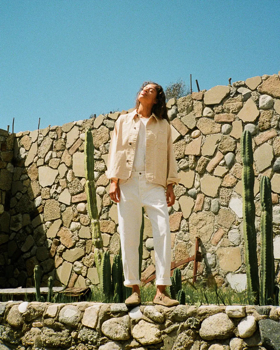 The Loose Crop Jeans | White