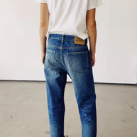 Hey Gang Loose Crop Jeans in Richman Wash Destroy 