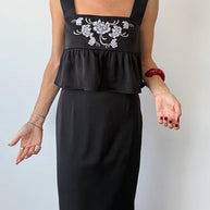 Katarina Black Satin Top