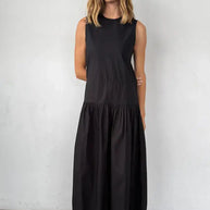 Jenetta Dress Cotton Poplin | Black