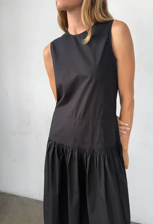 Jenetta Dress Cotton Poplin | Black