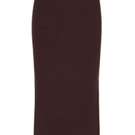 osis bryn skirt in brown - knitted brown midi skirt 