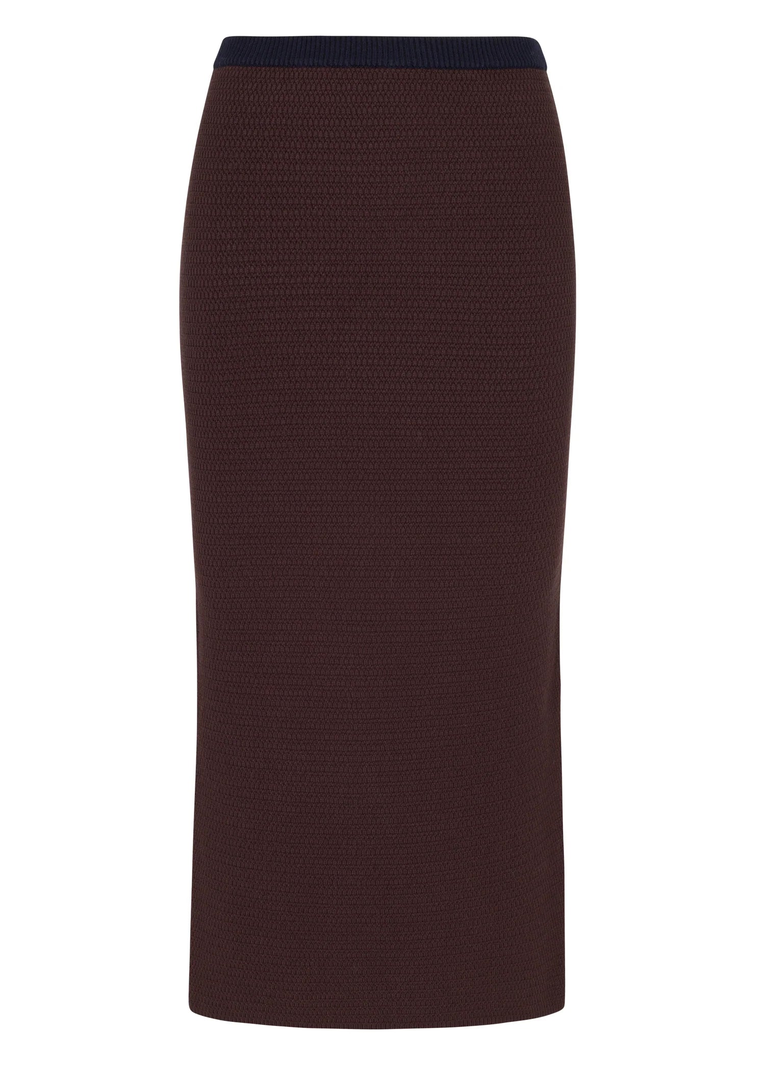 osis bryn skirt in brown - knitted brown midi skirt 