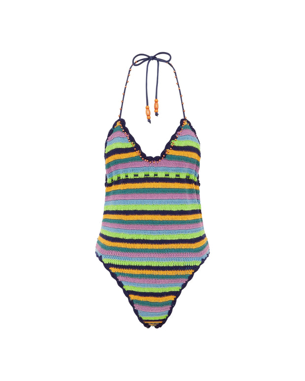 Crochet one piece bathing suit - its now cool