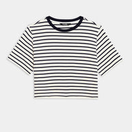 Splits59 Djuna Crop Ringer Tee - Navy Stripe Tee