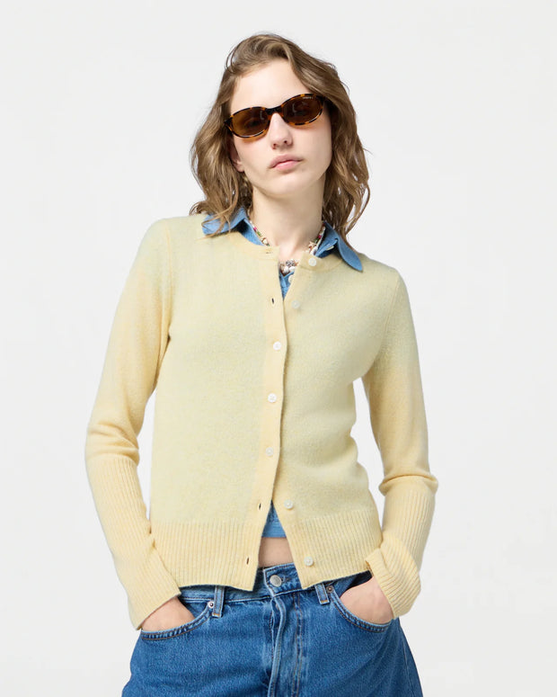 Guest in Residence Cashmere Jane Cardigan in Butter Yellow 