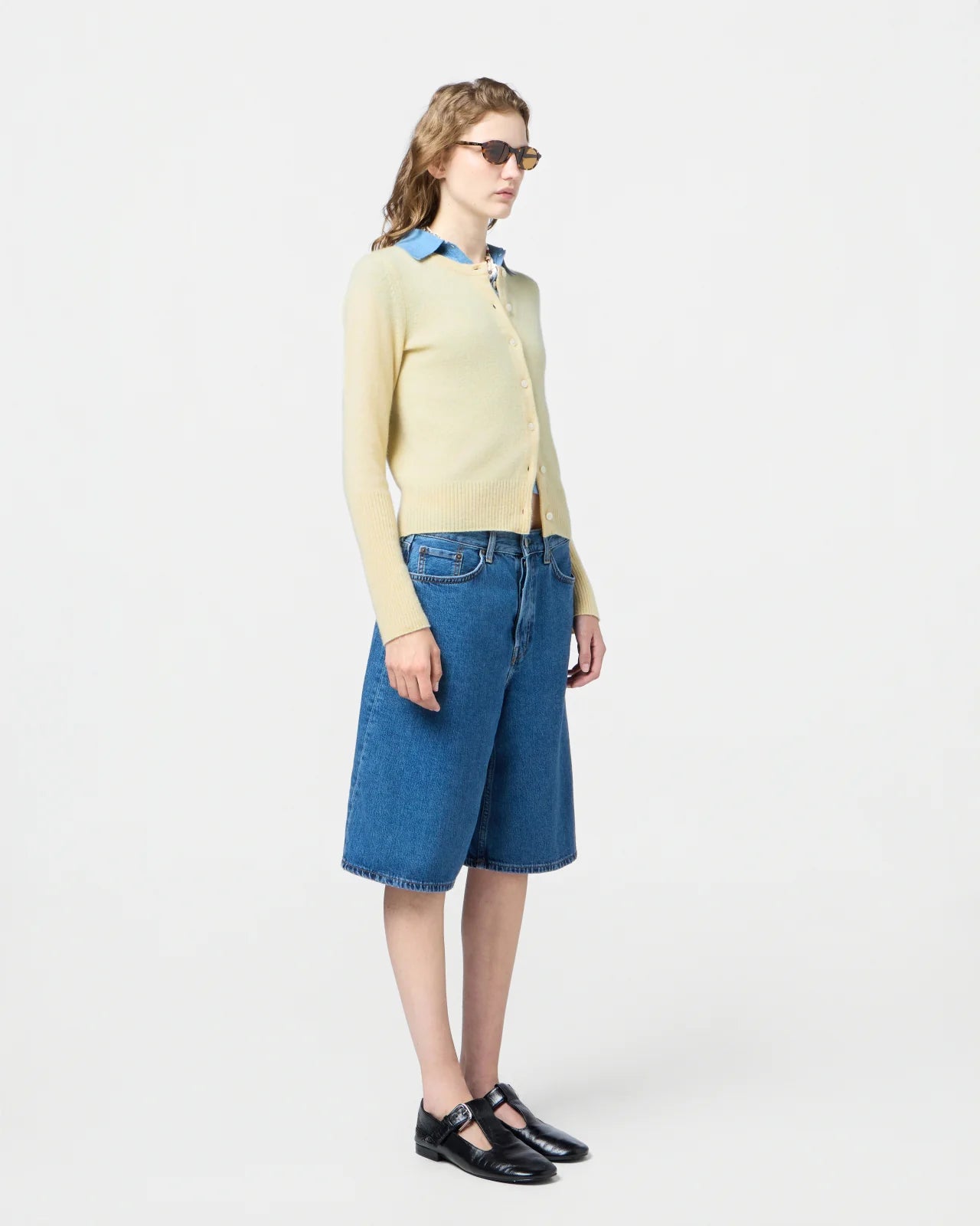 Guest in Residence Cashmere Jane Cardigan in Butter Yellow 