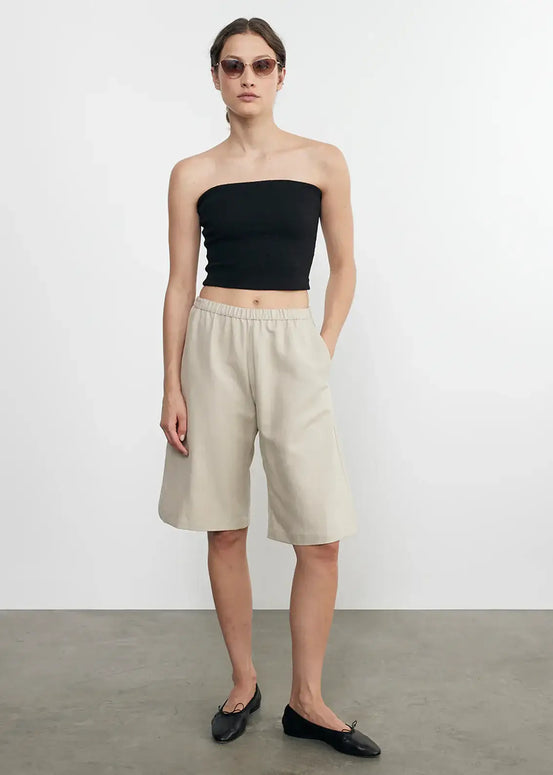 Enza Costa Jacquard Bandeau Top in Black