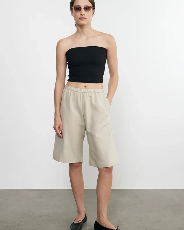 Enza Costa Jacquard Bandeau Top in Black