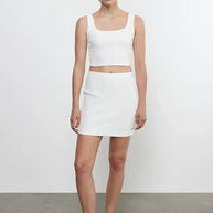 Enza Costa Jacquard Mini Skirt in White