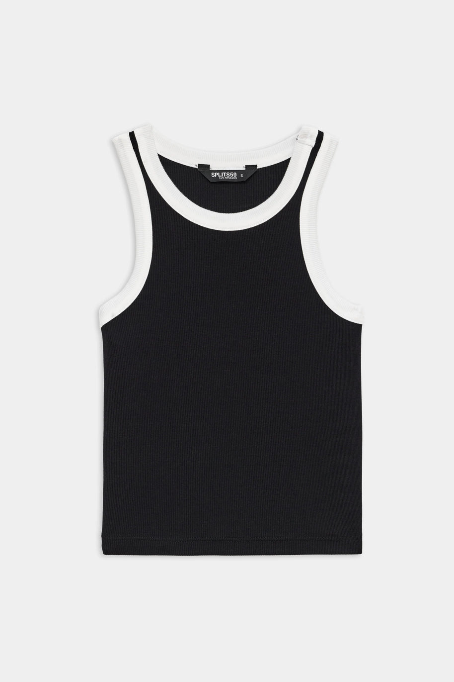 Kiki Rib Crop Tank | Black & White