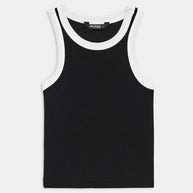 Kiki Rib Crop Tank | Black & White