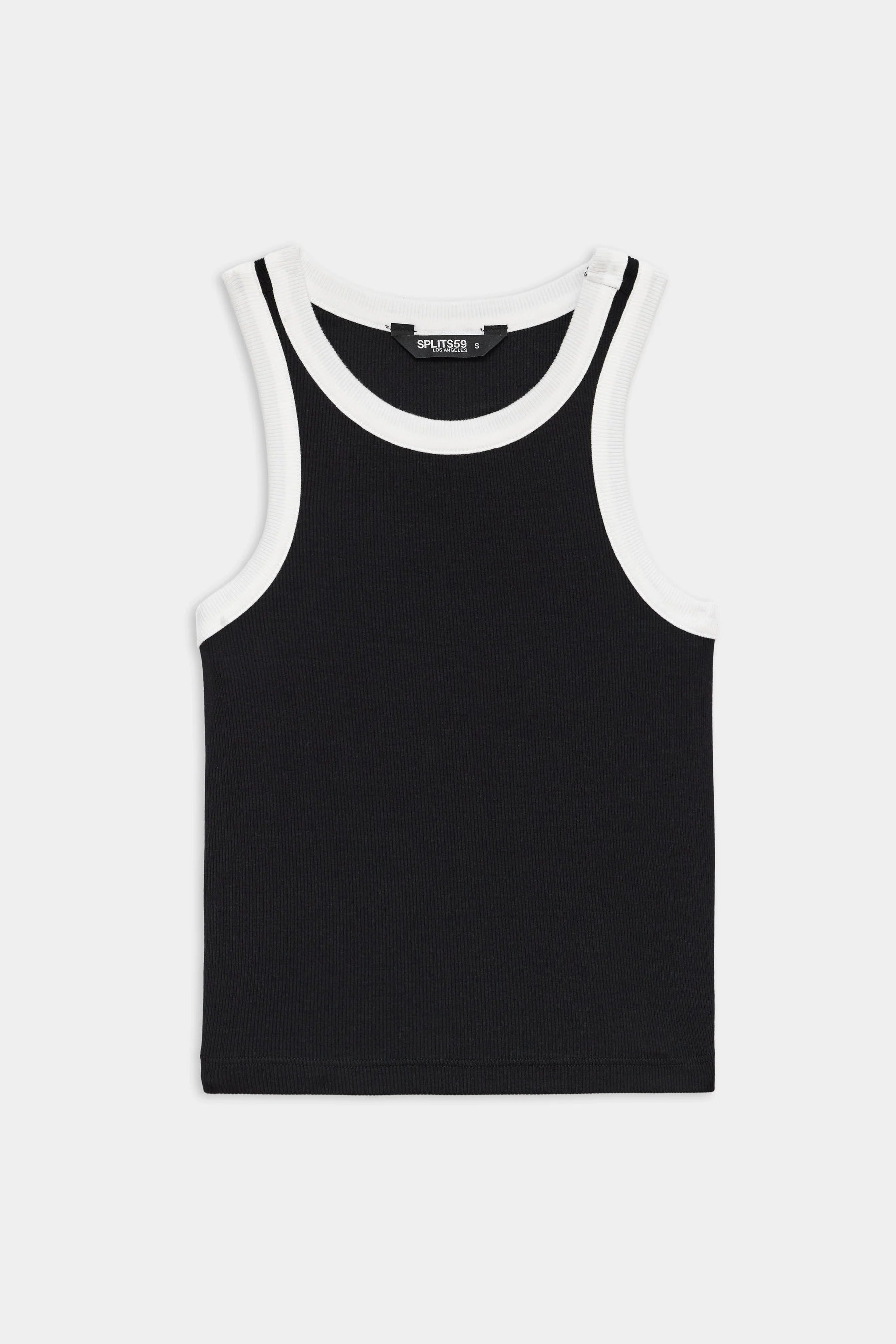 Kiki Rib Crop Tank | Black & White