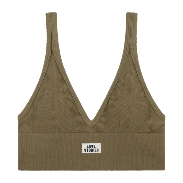 Love Stories Posey Sporty Bra Green Knit Bra Set