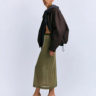 Love Stories Sheer Mia Skirt in Green Love Stories Skirt Cardigan Set