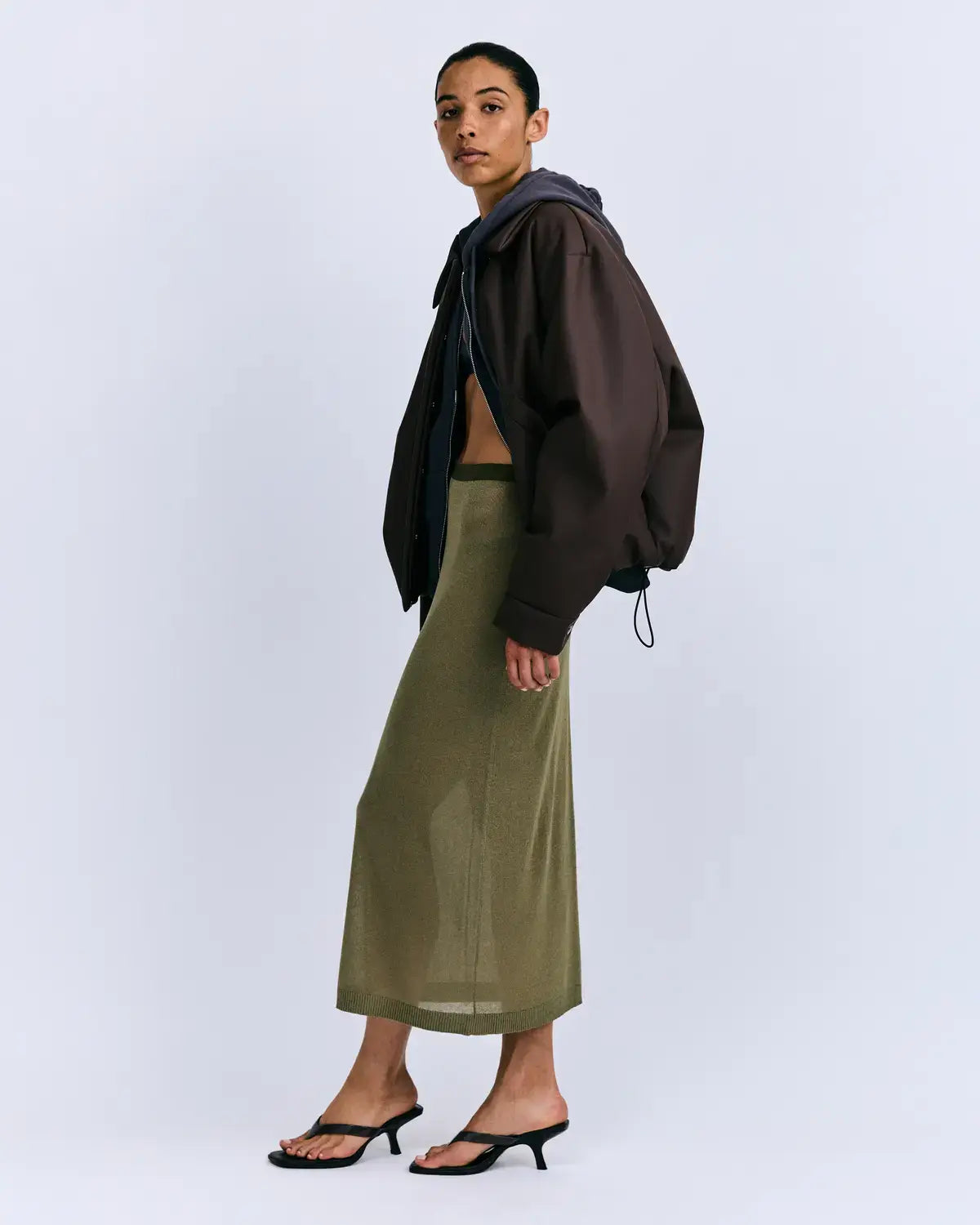 Love Stories Sheer Mia Skirt in Green Love Stories Skirt Cardigan Set