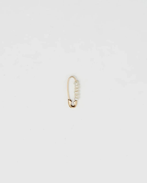 Loren Stewart Mini Friendship Safety Pin Earrings Pearls 
