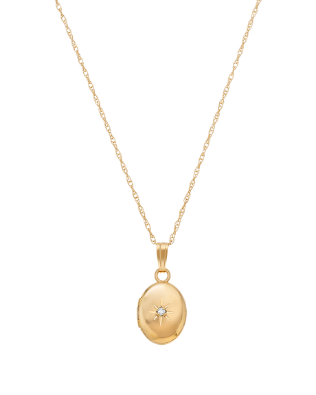 La Kaiser 14k gold locket with diamond - gift ideas 