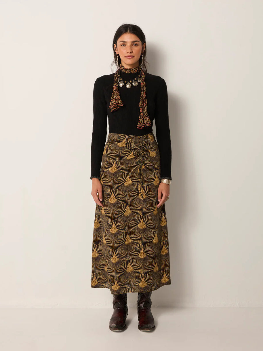 Lala Skirt | Peacok Avocado