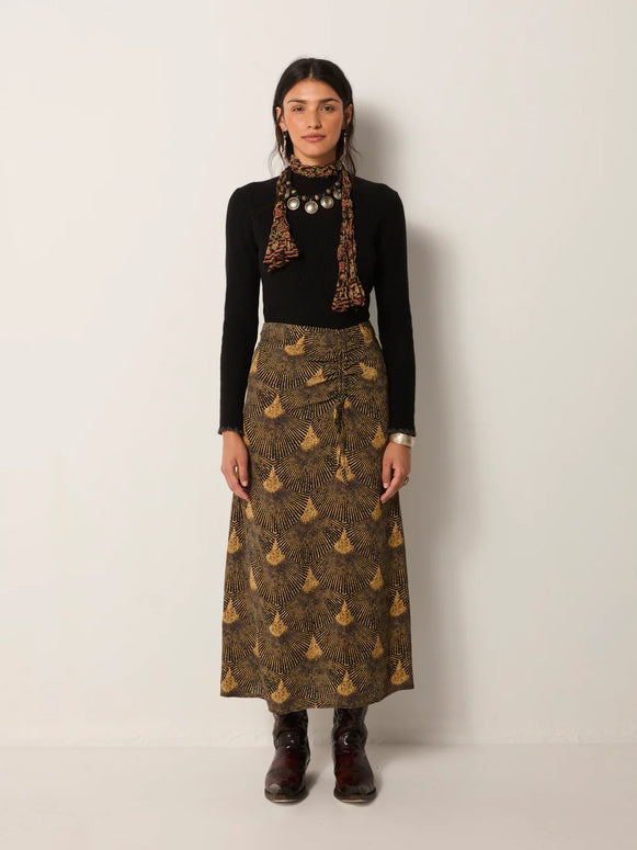 Lala Skirt | Peacok Avocado
