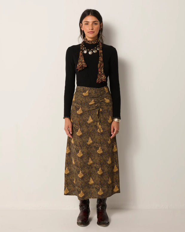 Lala Skirt | Peacok Avocado