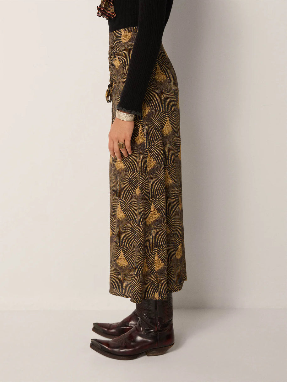 Lala Skirt | Peacok Avocado