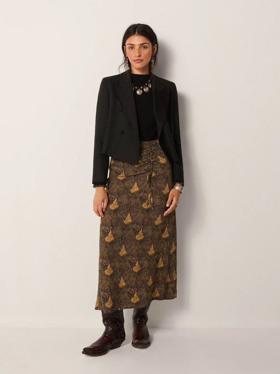 Lala Skirt | Peacok Avocado