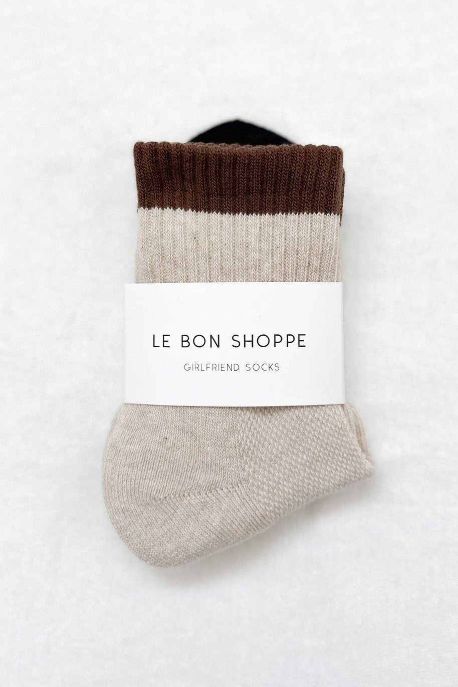 Le Bon Shoppe Color Block Girlfriend Socks in Black Coffee