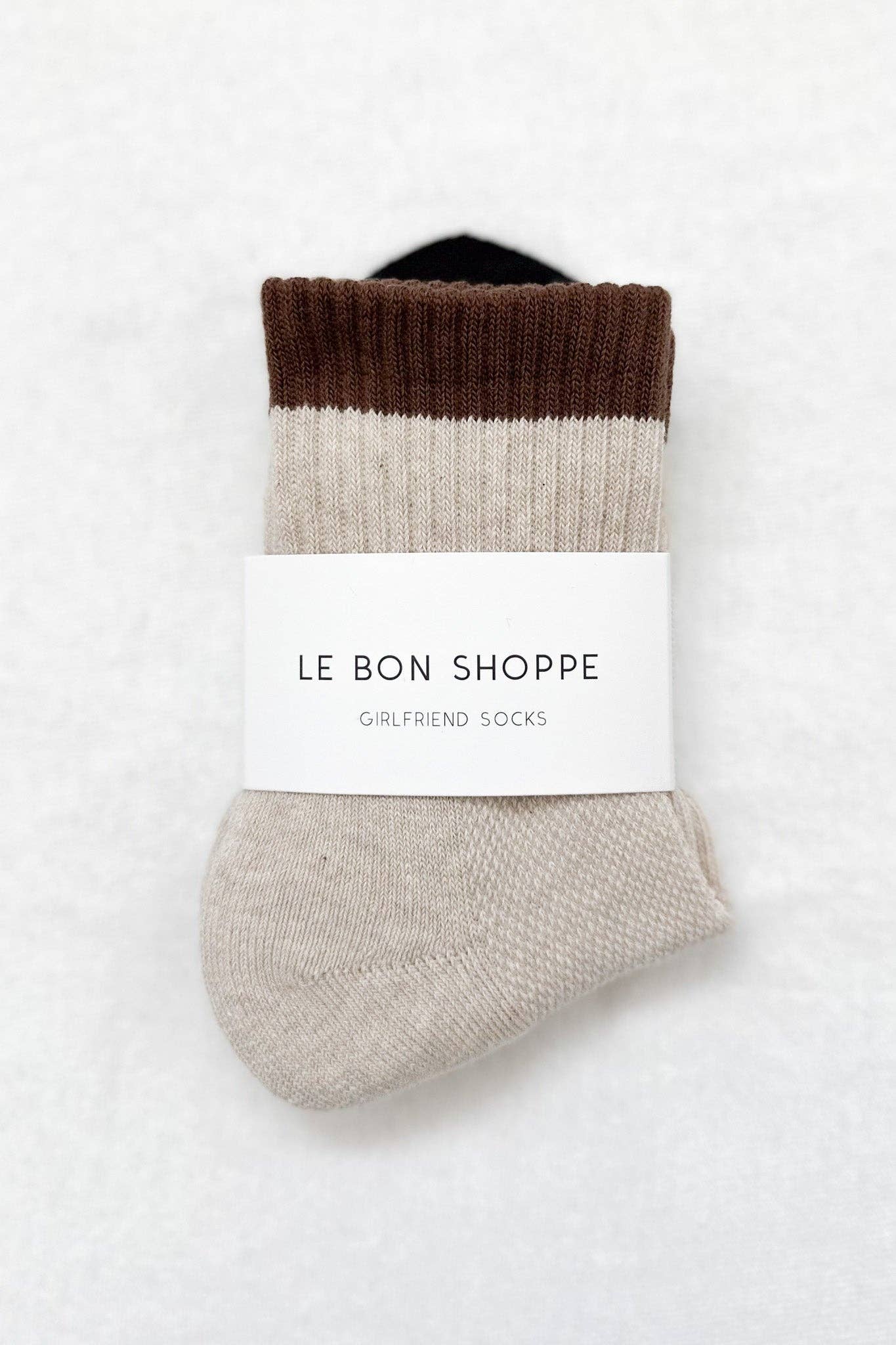 Le Bon Shoppe Color Block Girlfriend Socks in Black Coffee