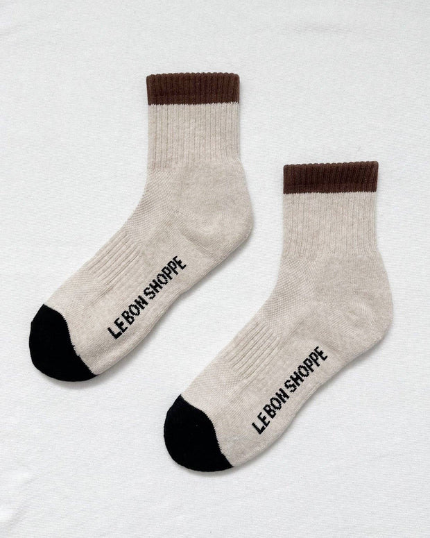 Le Bon Shoppe Color Block Girlfriend Socks in Black Coffee