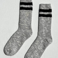 Le Bon Shoppe Cottage Varsity Socks in Grey Women's Crew Socks 