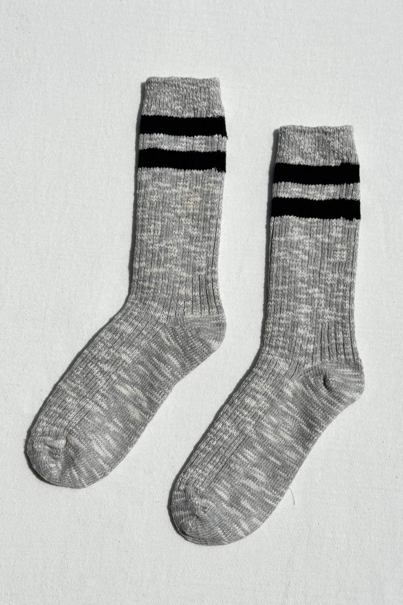Le Bon Shoppe Cottage Varsity Socks in Grey Women's Crew Socks 