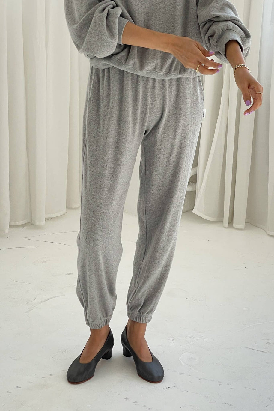 Le Bon Shoppe Pointelle Serene Jogger Grey for Women 