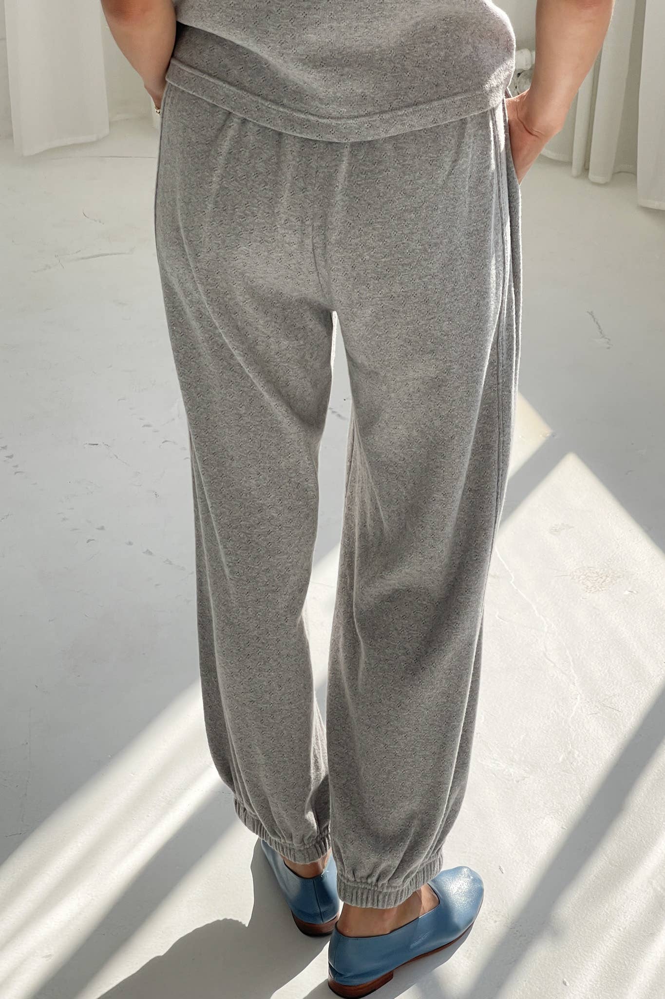 Le Bon Shoppe Pointelle Serene Jogger Grey for Women 