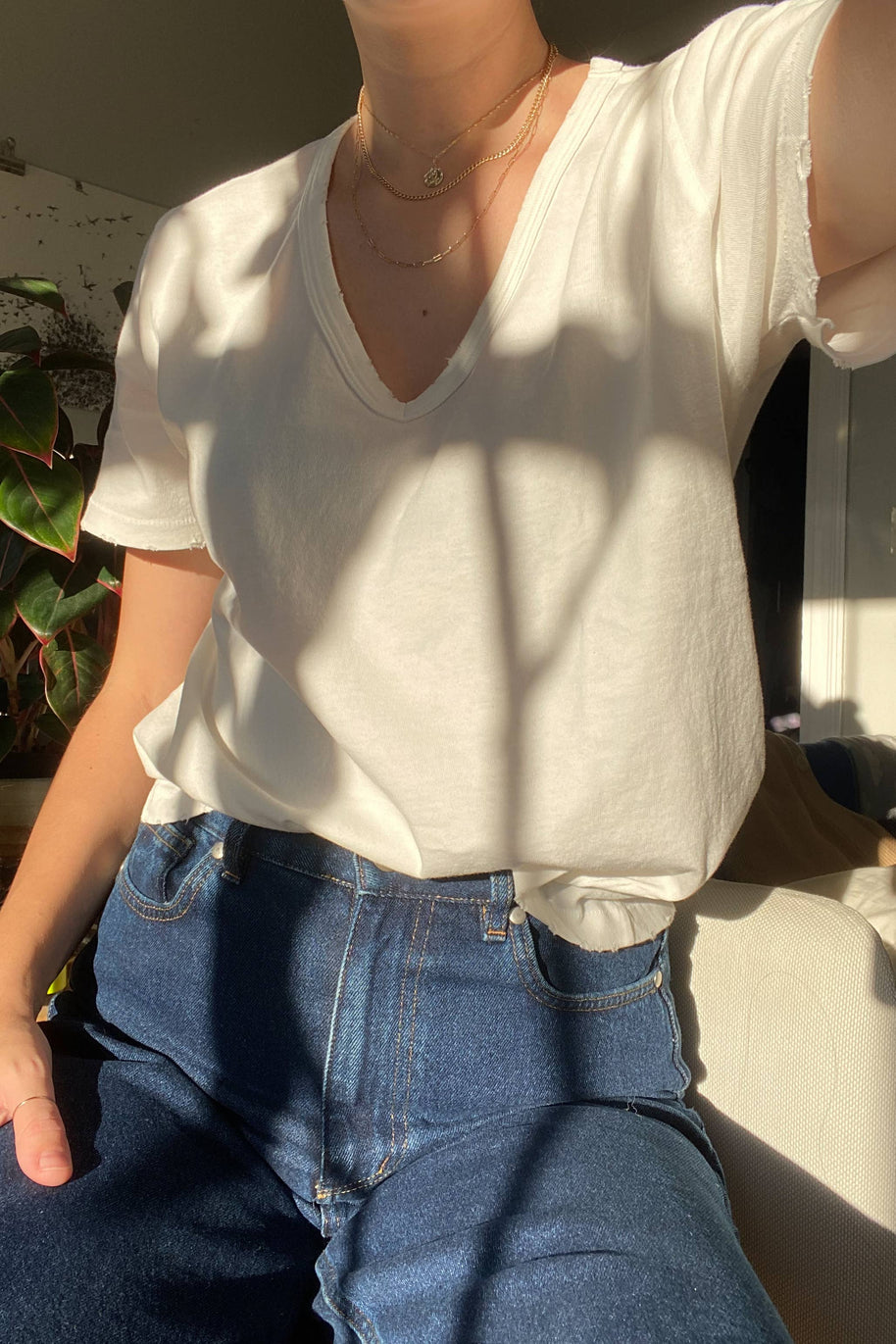 Le Bon Shoppe Organic Cotton La Vie Tee in Vintage White 
