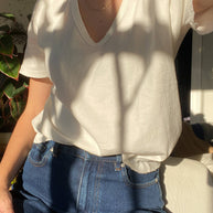Le Bon Shoppe Organic Cotton La Vie Tee in Vintage White 