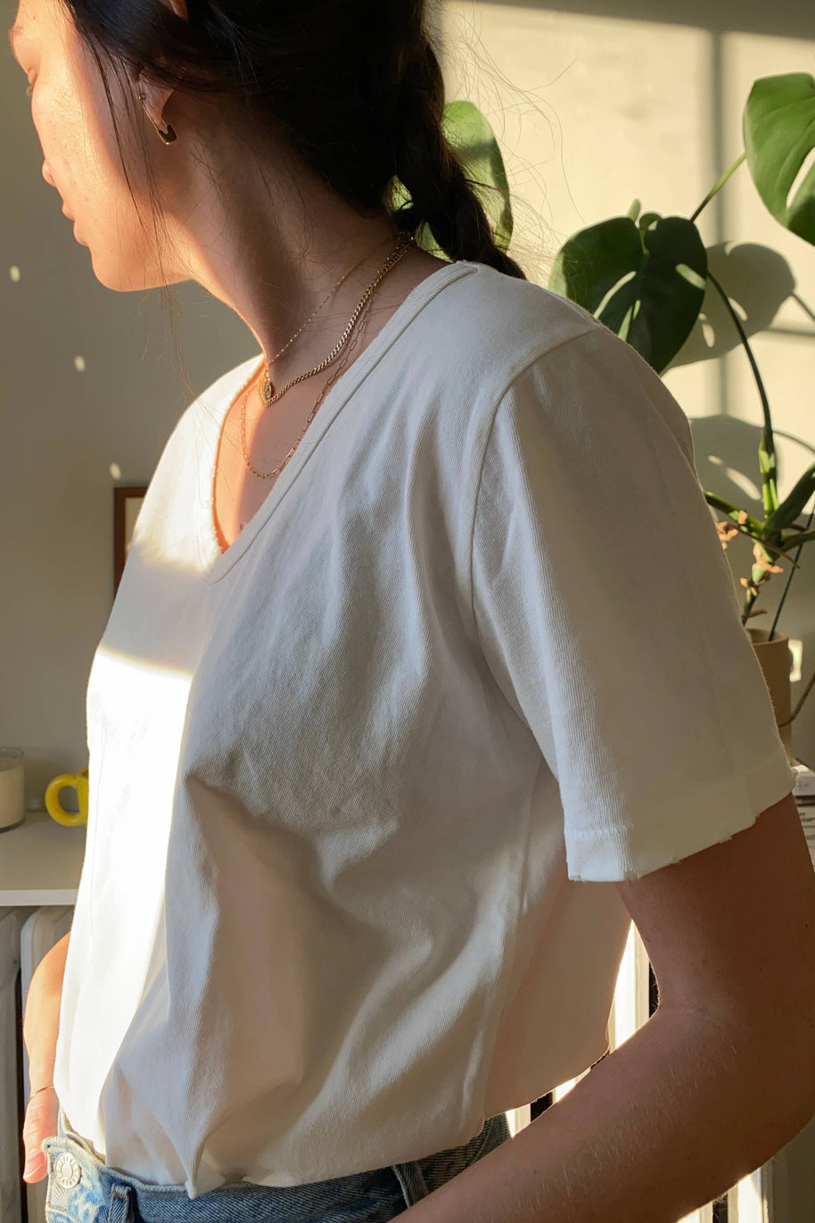 Le Bon Shoppe Organic Cotton La Vie Tee in Vintage White 