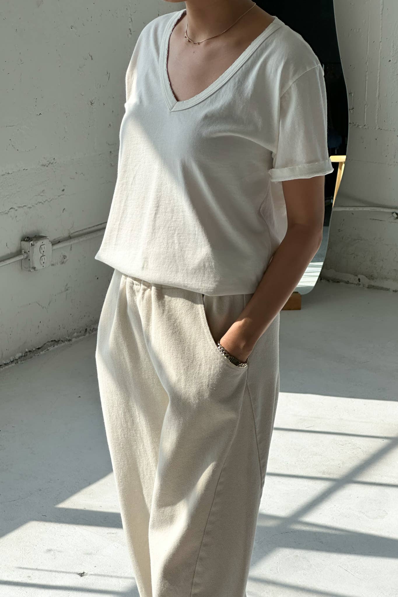 Le Bon Shoppe Organic Cotton La Vie Tee in Vintage White 