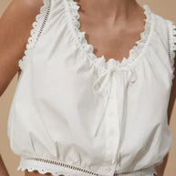 Le Jean Eyelet Cami in White