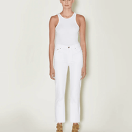 Le Jean Sabine Straight Leg Jean in White 