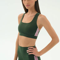 Splits59 Lexi Rigor Bra in Military and Blush