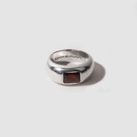 Loren Stewart Gentry Garnet Dome Ring Sterling Silver 