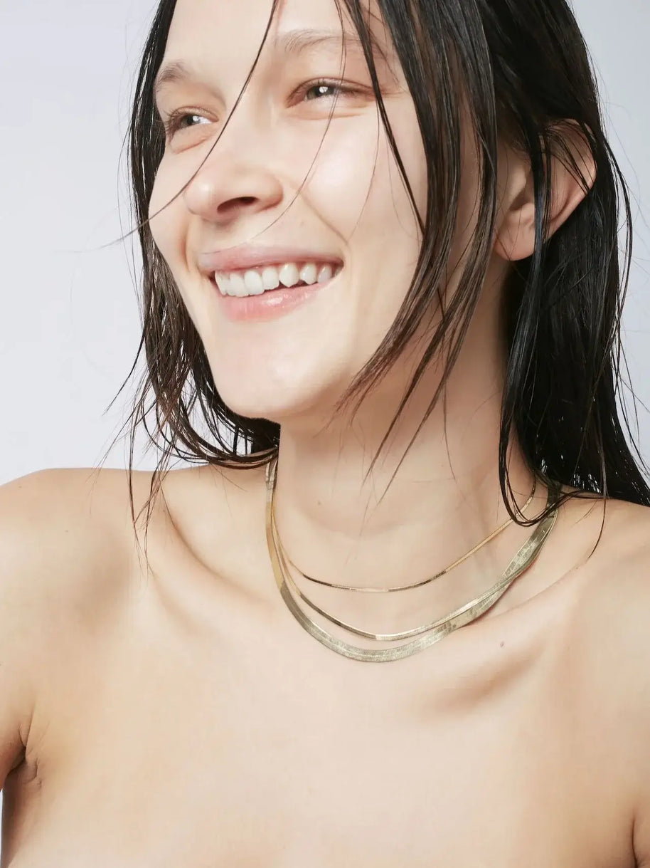 Loren Stewart Herringbone Gold Chain Women's Necklace
