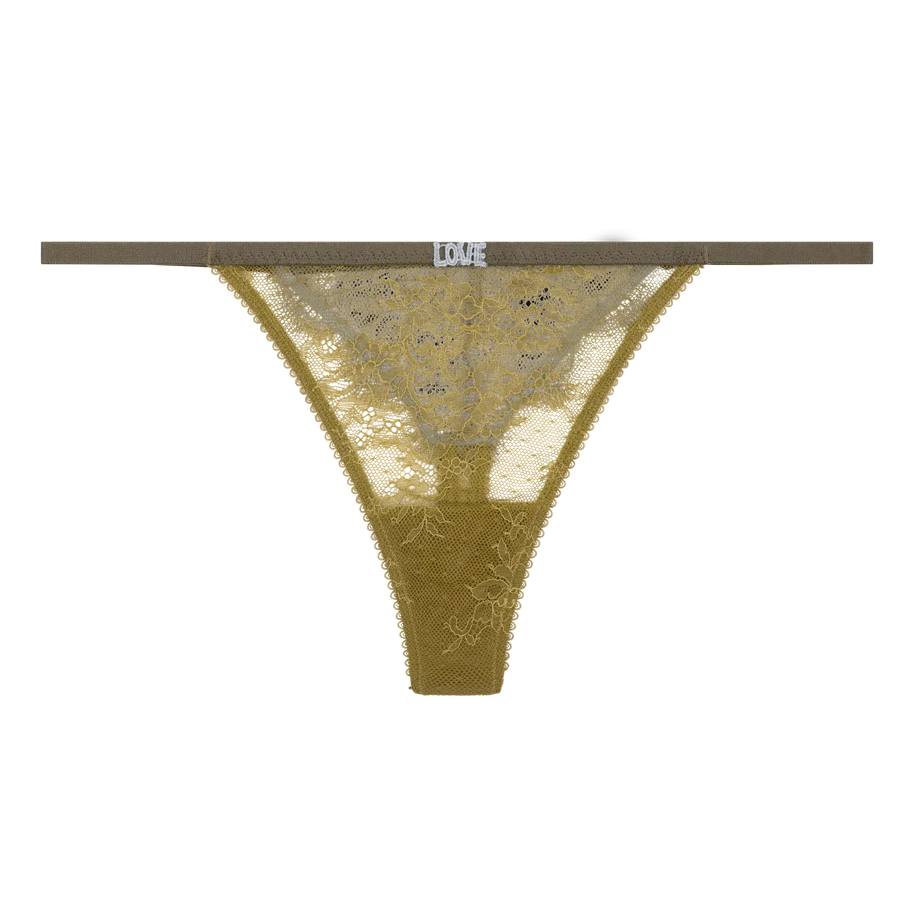 Love Stories Room Service Lace Green Thong 