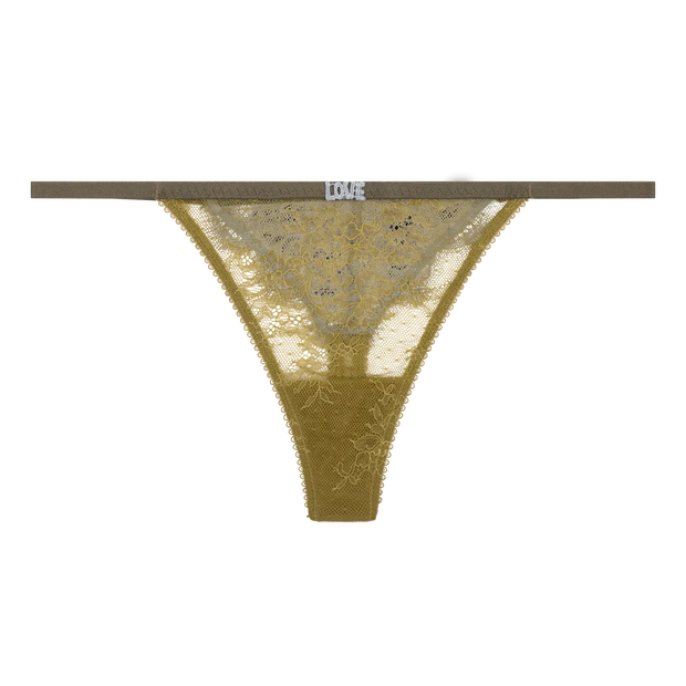 Love Stories Room Service Lace Green Thong 