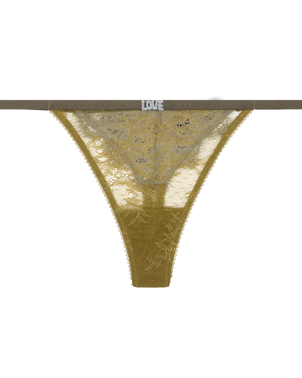 Love Stories Room Service Lace Green Thong 