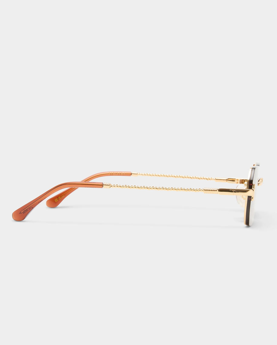 Luv Lou Mila Sunglasses Gold Chocolate 