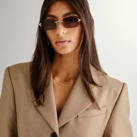 Luv Lou Mila Sunglasses Gold Chocolate 